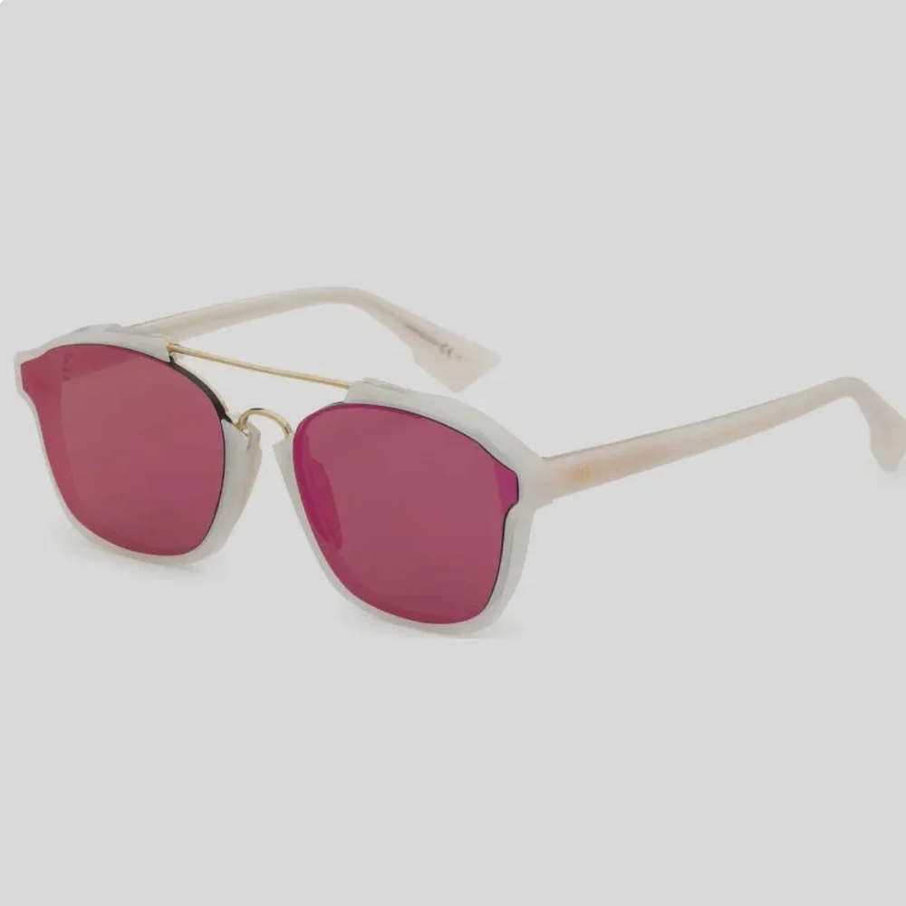 Christian Dior Abstract Aviator Sunglasses Pink Lens Milk/Gold Frame with Case - Picture 9 of 9